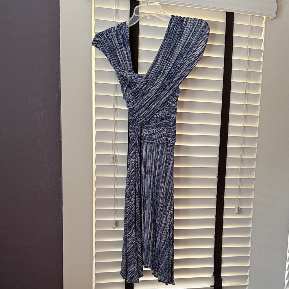 Plenty by Tracy Reese Navy and Cream Asymmetrical Dress, Size S